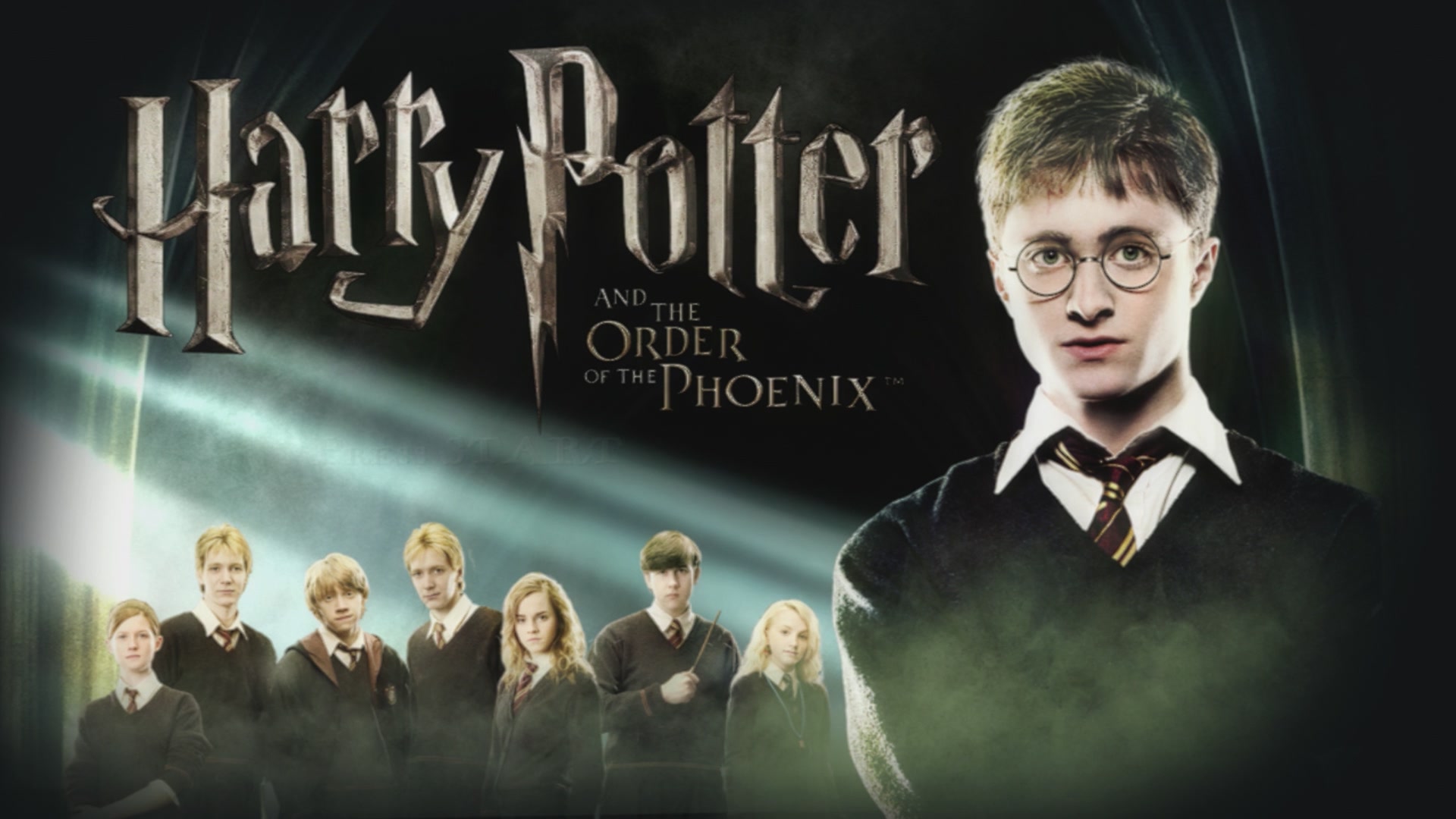Harry Potter and the Order of the Phoenix title screen for Xbox 360